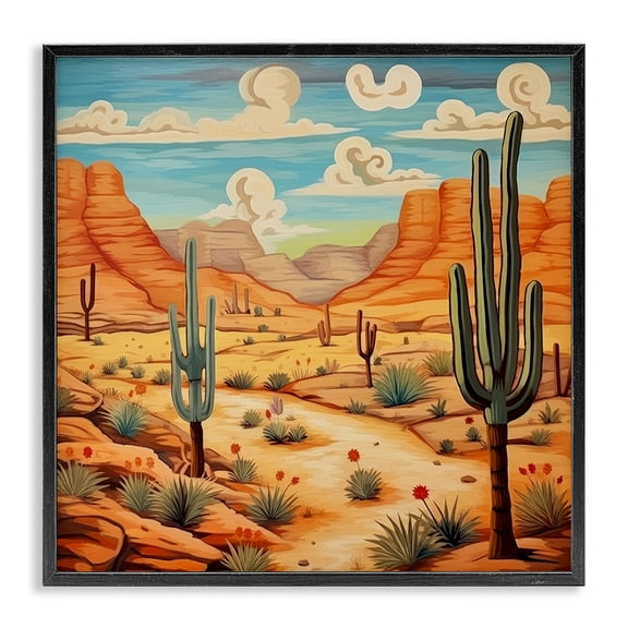 Stupell Industries Rustic Lodge Desert & Swirling Clouds Black Framed Giclee Art, 12 x 12, by Lazar Studio