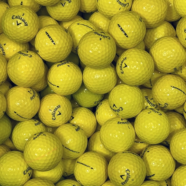 Mulligan Lot de 100 Balles de Golf Callaway Jaunes Mixtes Usagées Recyclées, Grade 5A