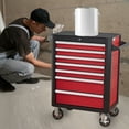 thumbnail image 6 of Jopath 28inch 7 Drawer Tool Cabinet, Heavy-Duty Carbon Steel Rolling Tool Chest with Ball Bearing Sliders, 360° Wheels & Lock System, Black+Red for Garage/Workshop, 6 of 12