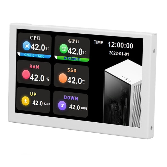 Pantalla IPS Mini, Pantalla Secundaria Monitor Datos PC 5 Pulgadas 800x480 Para AIDA64, Monitor Computerador USB Con Tipo C, Puerto Línea PH posterior, Monitor de Pantalla