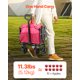 thumbnail image 4 of Carritos plegables VEVOR de 120 L y 225 lb con ruedas todoterreno, resistentes y con asa ajustable, ideales para acampar en la playa, la compra o el jardín, en rosa y negro., 4 of 9