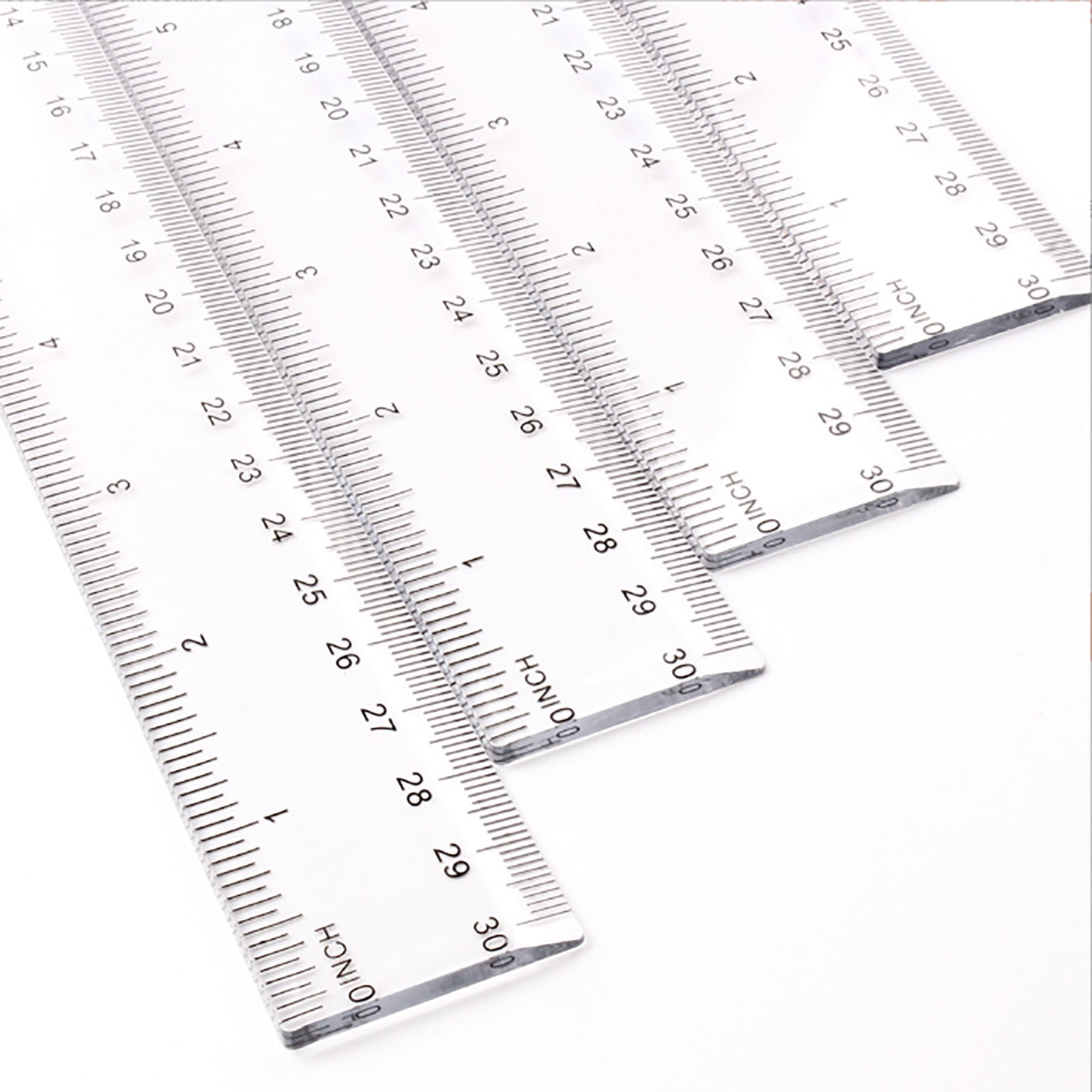 Clear Plastic Ruler - 30cm, Transparent, Double Scale, for Students and Measurement