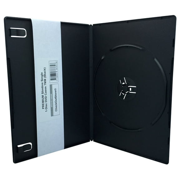 CheckOutStore (12) Premium Slimline Single 1-Disc DVD Cases 7mm (Black)
