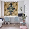 thumbnail image 4 of Vintage Geometric Kitchen Curtains Window Panels, Green Brown Abstract Plaid Checkered Insulated Window Treatment Curtain, Grommet Curtains for Bedroom/Living Room/Bathroom, 2 Piece 52"Wx72"L, 4 of 8