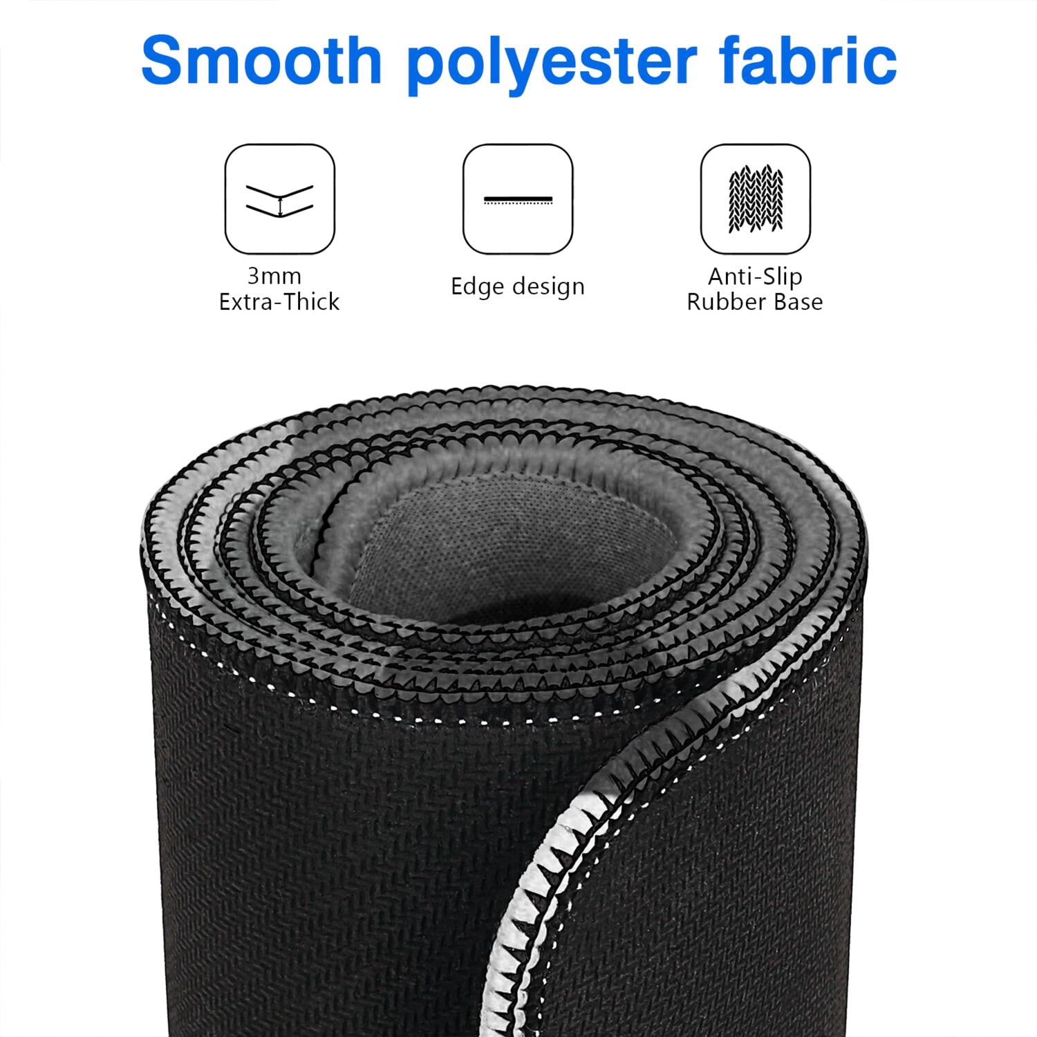 Extra Large Gaming Mouse Pad with Non-Slip Base & Stitched Edges