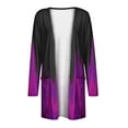 thumbnail image 5 of IROINNID Cardigan for Women Open Front Reduced Lightweight Outerwear Printed Long Sleeve Casual Lounge Cardigan with Pocket,Purple A, 5 of 5