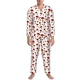 thumbnail image 3 of Honeii Ensemble de Pyjama pour Hommes Motif Champignon Rouge, 2 Pcs Chemise de Nuit à Manches Longues et Bas de Pyjama, Ensembles de Pjs pour Hommes-Petit, 3 of 7