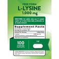 thumbnail image 2 of L Lysine 1000mg | 100 Coated Caplets | Free Form | For Men and Women | by Nature's Truth, 2 of 7