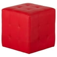 thumbnail image 1 of Sunpan Dario 16.5" Carré Moderne Faux Cuir et Pouf en Bois en Rouge, 1 of 2