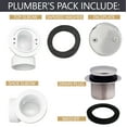 thumbnail image 4 of Westbrass 1-1/2" Tip-Toe Bathtub Drain Plumber's Pack with Two-Hole Elbow and PVC Fittings, Polished Chrome, 4 of 14