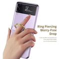 thumbnail image 3 of Ring Stand Compatible with Samsung Galaxy Z Flip 3 Clear Case Plating frame Shockproof Case for Galaxy Z Flip 3,Black, 3 of 6
