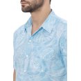 thumbnail image 3 of LA LEELA Men's Hawaiian Short Sleeve Button Down Shirt Mens Casual Shirts Vacation Camp Beach Summer Party Shirts for Men Funny XL Tropical Leafs, Blue, 3 of 6