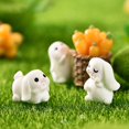 thumbnail image 2 of Figurine de Lapin Wharick Dessin Animé Réaliste Robuste Animal Mignon Lapin Miniature en Résine pour Maison de Poupée, 2 of 5