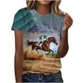 thumbnail image 2 of VKOYWKM Funny Horse Racing Shirts for Women Summer Trendy Horse Graphic Tees Short Sleeve Casual Tops Loose Fit Crew Neck Plus Size T-Shirts, 2 of 4