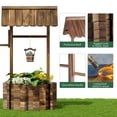 thumbnail image 4 of Bapipro Big Wishing Well Planter with Hanging Bucket for Flower and Plants, Wooden, Brown, 4 of 7