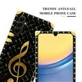 thumbnail image 5 of FKBRCL4U Compatible with Samsung Galaxy A15 Case, Black Leather Background Gold Music Notes Luxury Golden Decoration for Girl Women Soft TPU Shockproof Protective Hard PC Back, 5 of 7