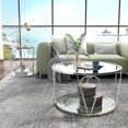 thumbnail image 3 of Gables Metal 2-Piece Coffee Table Set, Chrome and Clear, 3 of 3