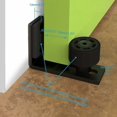 thumbnail image 5 of Guías de puerta de fondo plano al ras, guía de piso para puerta corrediza de granero de acero resistente con rodillos de nailon para un funcionamiento suave y silencioso, soporte de pared ajustable, 5 of 5