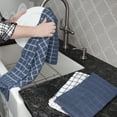 thumbnail image 4 of RITZ 3-Pack Terry Check Kitchen Towel Set and 6-Pack Terry Check Dish Cloth Set, Federal Blue, 4 of 5