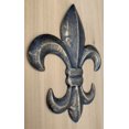 thumbnail image 3 of Placa De Pared/Arte De Metal Con Forma De Flor De Lis De 8.0 In Con Colgador, Decoración Rústica Criolla Toscana (Bronce Desgastado), 3 of 5