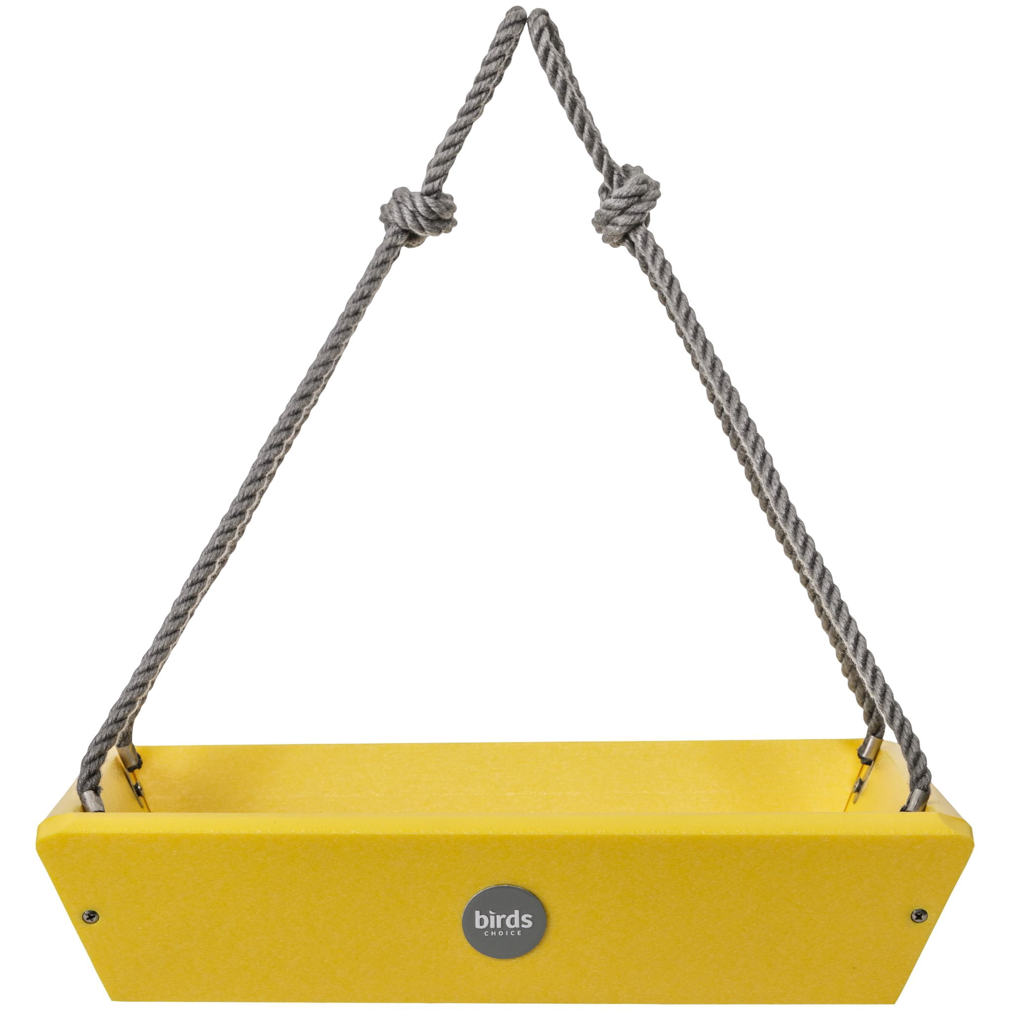 Birds Choice 11.25 inch Color Pop Hanging Tray Bird Feeder, Yellow/Gray