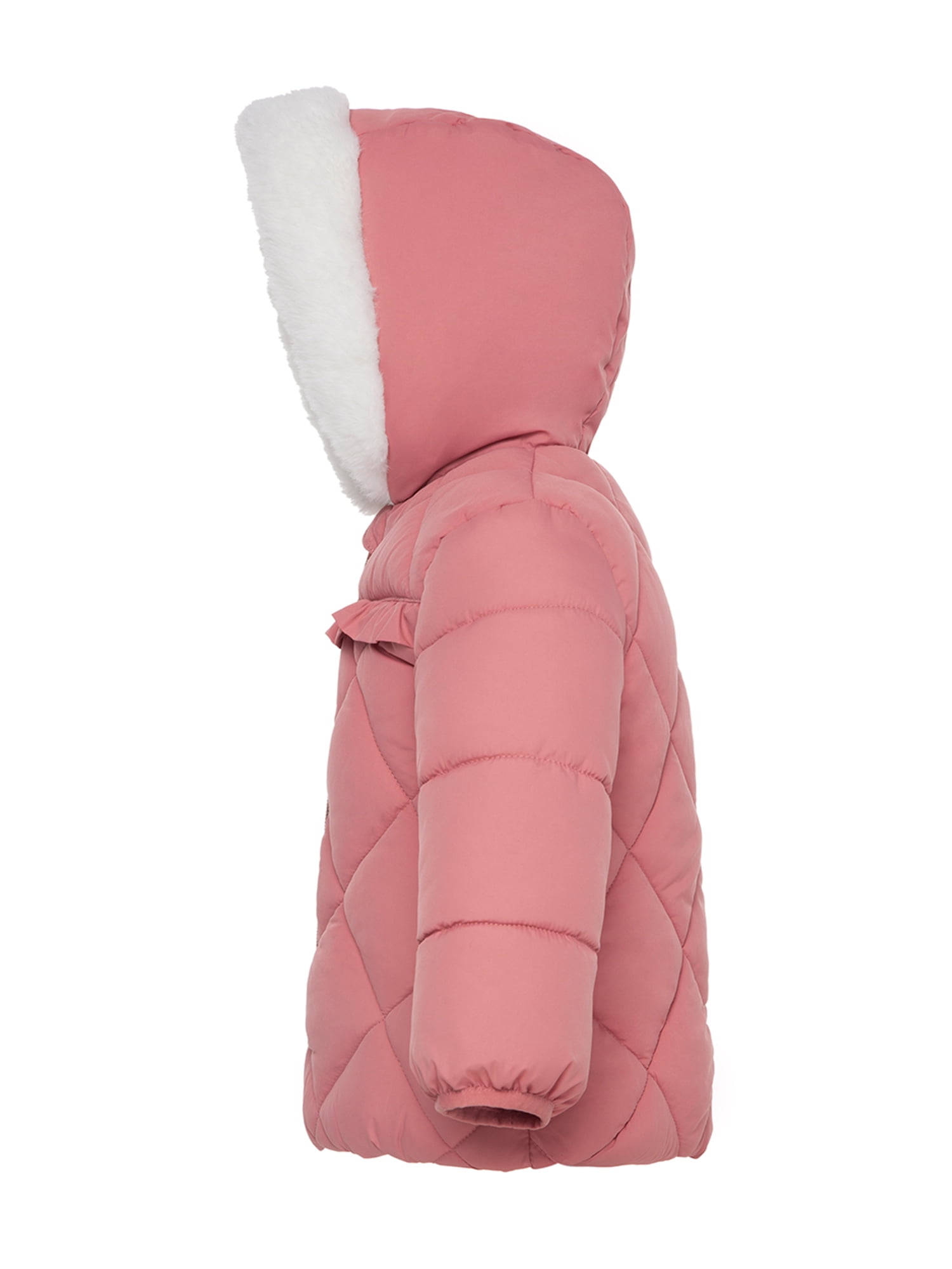 Rokka&Rolla Girls' Reversible Fleece Jacket Puffer Coat-Navy/Rose Pink, Size 18