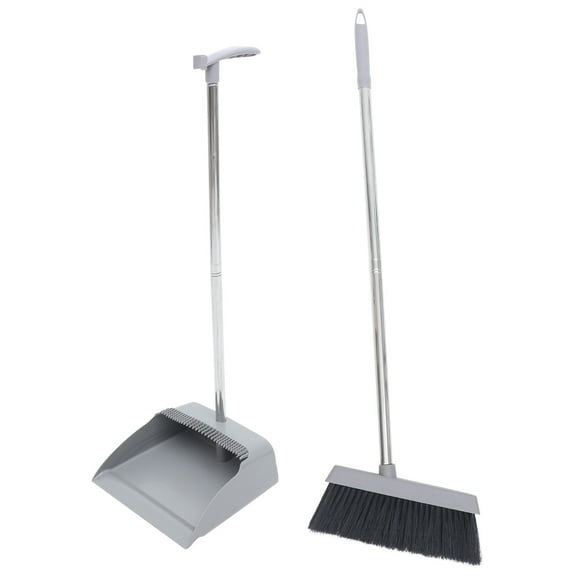 FRCOLOR push broom 1 Set Broom and Dustpan Home Cleaning Tools Supple Broom Garbage Dustpan Random Style,33.46"X10.63"X1.57"