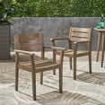 thumbnail image 3 of Brigitte Outdoor Acacia Wood Dining Chairs, Set of 2, Gray, 3 of 13