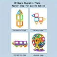 thumbnail image 2 of 100-Piece ABS Magnetic Building Tiles Set: 3-Color Triangles & 2-Color Squares in Medium Bag – Spark Creativity for Ages 3-6, Build Magical Worlds with Pure Magnetic Blocks, 2 of 4
