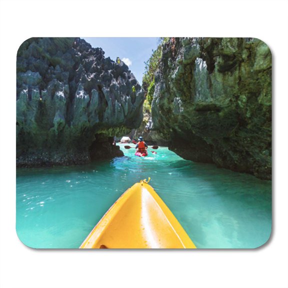 SIDONKU Kayak in The Island Lagoon Between Mountains Kayaking Journey Mousepad Mouse Pad Mouse Mat 9x10 inch
