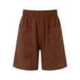 thumbnail image 4 of PMVFHDE Womens Shorts High Waisted Wide Leg Casual Athletic Comfortable Soft Breathable Summer Workout Running Yoga With Pockets Brown,M, 4 of 5