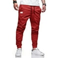 thumbnail image 2 of Tosmy Pants For Men Men's Fashion Casual Mid Waist Pencil Pant Solid Pocket Full Length Trousers Relaxed Fit, 2 of 6