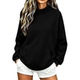 thumbnail image 4 of VEKDONE Oversized Sweatshirts for Women Fall Drop Shoulder Long Seeve Mock Neck Sweatshirt Solid Color Loose Fit Comfy Pullover Top with Pockets Black M, 4 of 8