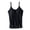 Noir, variante sur Camisoles pour Femmes avec Soutien-Gorge Intégré - Bretelles Spaghetti Réglables, Couleur Unie, Tissu en Coton, pour Toutes les Saisons