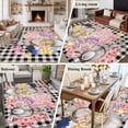 thumbnail image 5 of Large Area Rugs for Living Room Bedroom, Bunny Easter 8'x10' Rug Washable Carpet Runner Indoor Outdoor, Eggs Plaid Spring Floral Black White Farmhouse Non Slip Floor Mats Rug for Kitchen, Patio, 5 of 8