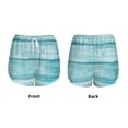 thumbnail image 3 of KLL Teal Turquoise Wood Pattern Shorts Women,Athletic Shorts High Waisted Running Shorts Pocket Sporty Short Gym Elastic Workout Shorts-Large, 3 of 7