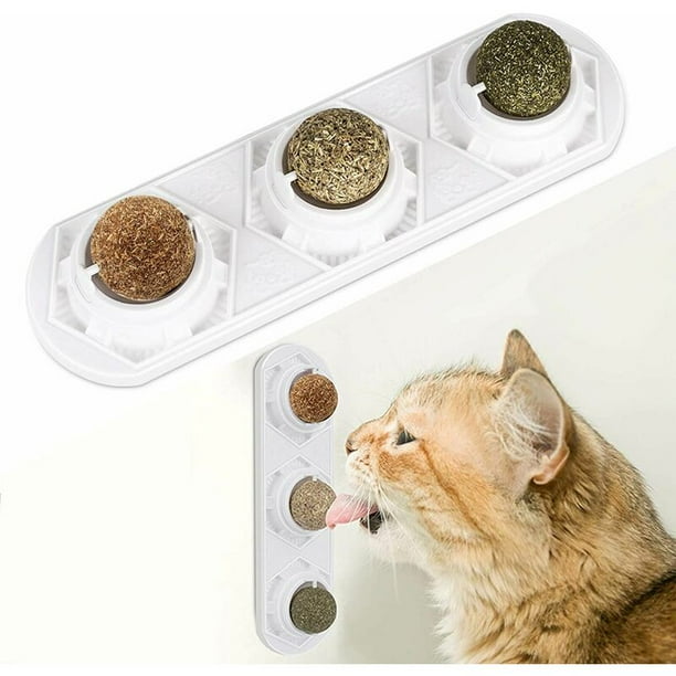 Juguetes de hierba gatera, bolas de hierba gatera comestibles, hierba gatera segura y saludable, juguetes de caza para la familia de gatos, dientes limpios, protección del estómago JAMW Sencillez