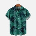 thumbnail image 2 of Qicasul Men Hawaiian Print Short Sleeve Button Down Shirt,S, 2 of 5