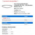 thumbnail image 2 of Power Steering Multi Rib Belt - Compatible with 1995 - 1996 Mitsubishi Montero 3.0L V6, 2 of 2