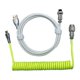 thumbnail image 2 of USB a Cable, Cable de resorte en , Cable de carga rápida para juegos, doble funda con enchufe de aviación DIY, para mecánico Verde blanco Yotijar Cable espiral en espiral, 2 of 7