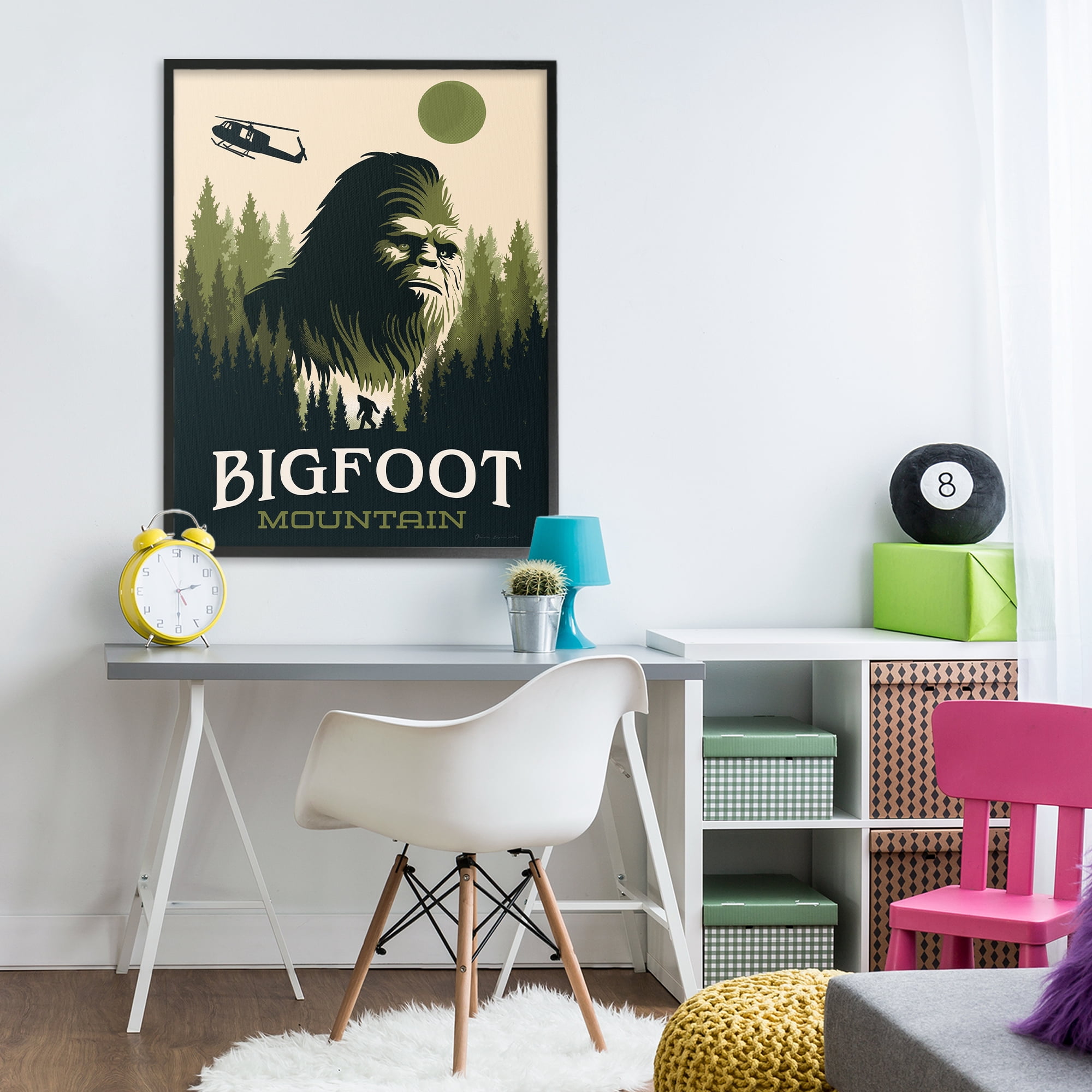 Stupell Industries Bigfoot Mountain Forest Black Framed Giclee Art, design by Omar Escalante