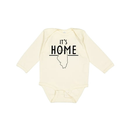 

Inktastic It s Home- State of Illinois Outline Gift Baby Boy or Baby Girl Long Sleeve Bodysuit
