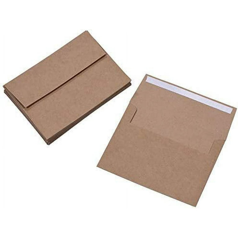 AZAZA 100 Pack A7 Brown Kraft Paper Invitation 5 X 7 Envelopes
