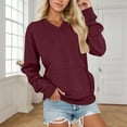 thumbnail image 2 of ZHOUCHANKIDS V Neck Sweatshirt Women Pocket Cute Sweatshirts No Hood Oversized Comfy Hoodie Y2k Soft Winter Clothes M, 2 of 5