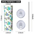thumbnail image 3 of Pioneer Flower Floral Print Pattern 20oz Skinny Tumbler with Straw & Lid, Double Wall Vacuum Insulated Cup, Leak-Proof, Cup Holder Friendly, Hot 6H Cold 12H, 3 of 6