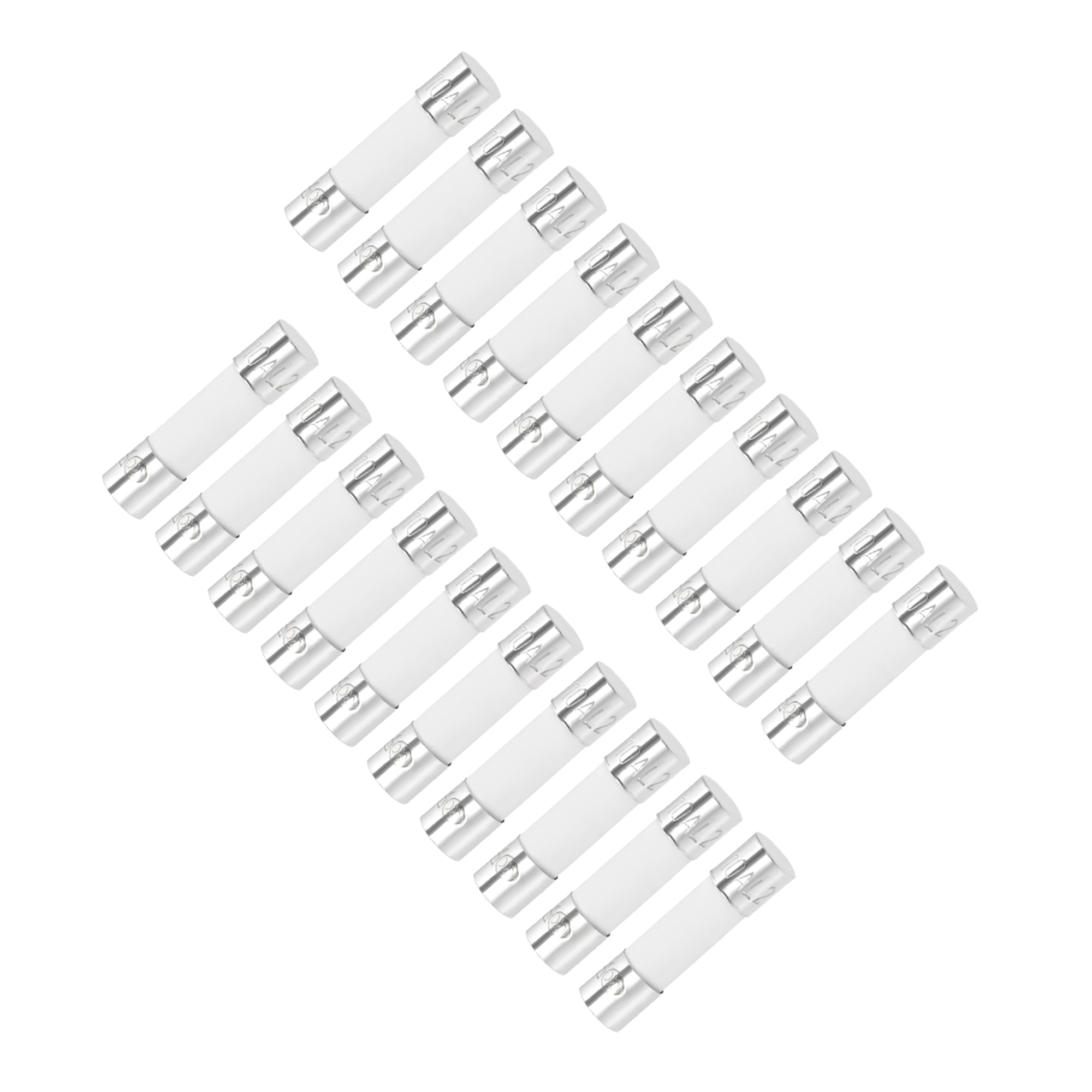 Uxcell Automotive Cartridge Fuses 10A 250V 0.20''x0.79'' Ceramic Fast