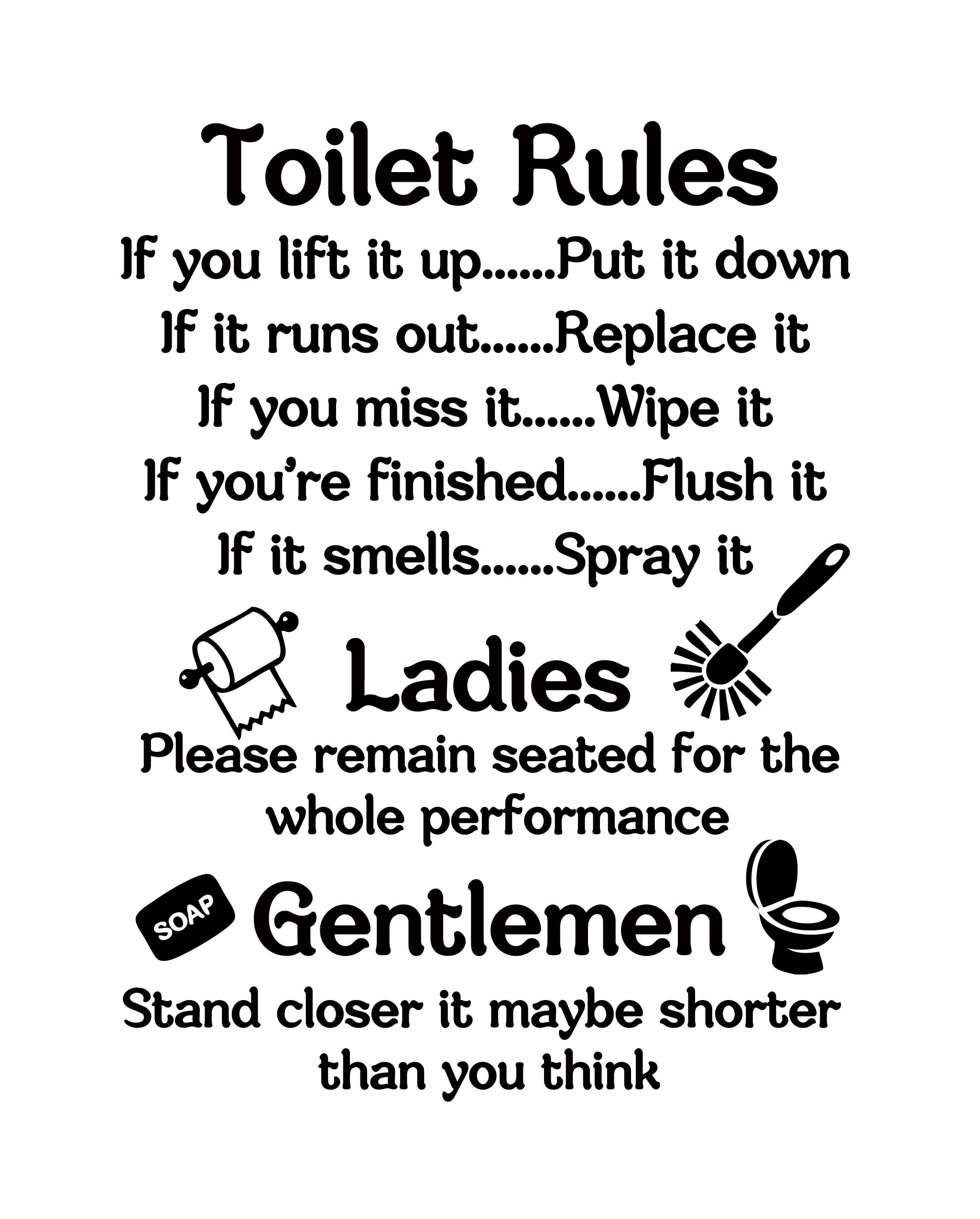 Darling Souvenir Bathroom Rules Burlap Print Restroom Manners Decor ...