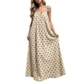 thumbnail image 2 of Yteetum Summer Dresses for Women Sleeveless Boho Print Tie Shoulder Spaghetti Strap Backless Cami Dresses Sundress Casual Solid Loose Comfy Travel Vacation Beach Dress, 2 of 9