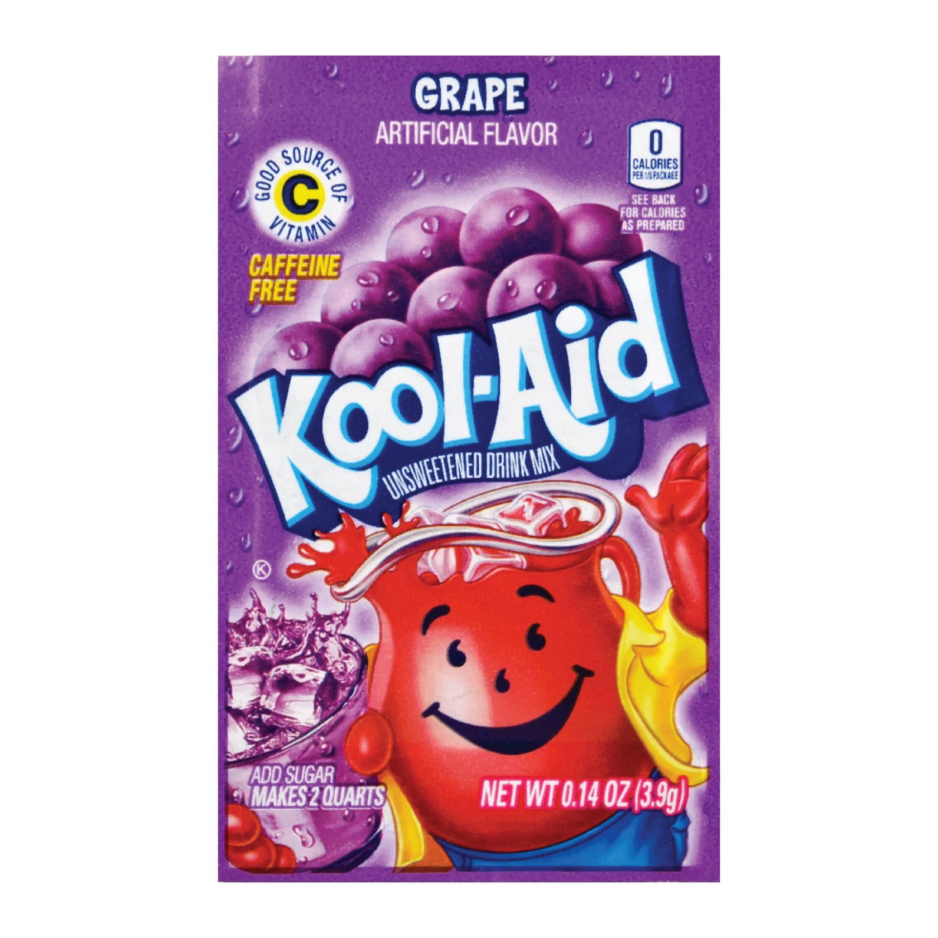 Full Box 48x Packets Kool-Aid Grape Caffeine Free Soft Drink Mix | Fast Shipping
