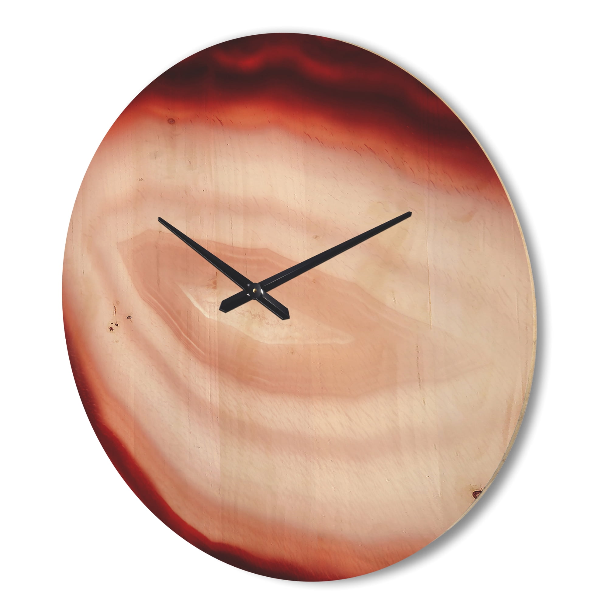 Designart 'Chalcedony Geological Crystal With Agate' Modern Wood Wall Clock
